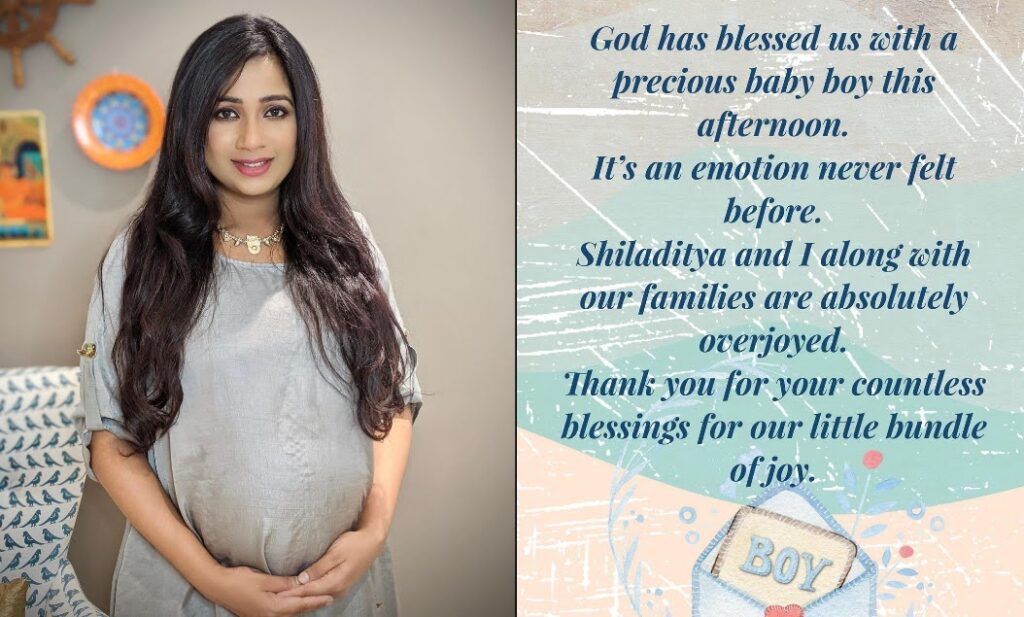 Shreya Ghoshal blessed with a "baby boy", fans await a glance.
